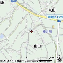 広島県尾道市因島重井町（山田）周辺の地図