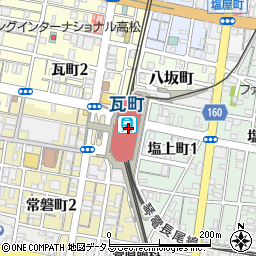 スターバックスコーヒー 高松瓦町駅店周辺の地図