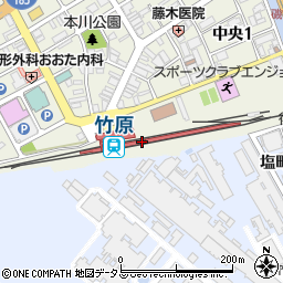 竹原駅周辺の地図
