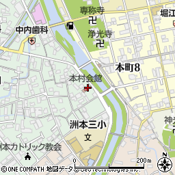 本村会館周辺の地図