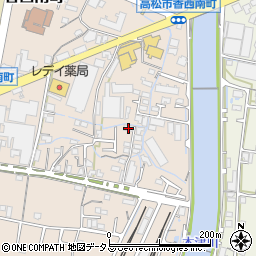 香川県高松市香西南町422-6周辺の地図