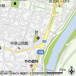 中津公園周辺の地図