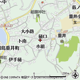広島県尾道市因島重井町樋口周辺の地図