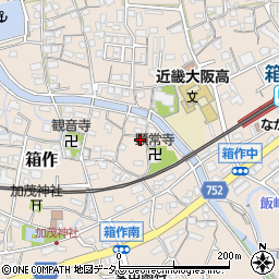 大阪府阪南市箱作周辺の地図