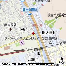 竹原本川郵便局周辺の地図
