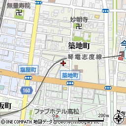 香川県高松市築地町15周辺の地図