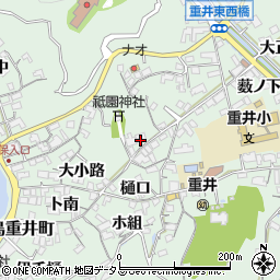 広島県尾道市因島重井町砂原周辺の地図