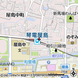 琴電屋島駅周辺の地図