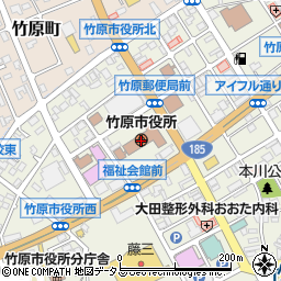 竹原市役所　家庭児童相談室周辺の地図