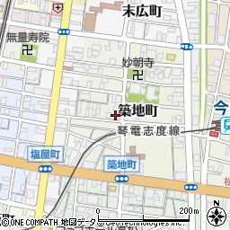 香川県高松市築地町9-41周辺の地図
