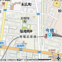 香川県高松市築地町8-11周辺の地図