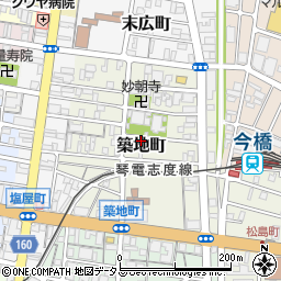 香川県高松市築地町8-5周辺の地図