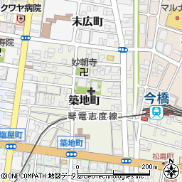 香川県高松市築地町周辺の地図