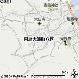 広島県尾道市因島大浜町（八区）周辺の地図