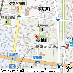 香川県高松市築地町9-11周辺の地図