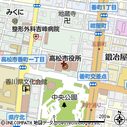 高松市役所市民政策局　コミュニティ推進課周辺の地図