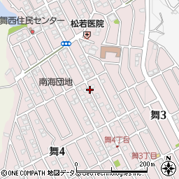 大阪府阪南市舞周辺の地図