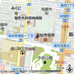 高松市役所　生協売店周辺の地図