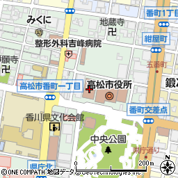 高松市役所　高松市職員労働組合周辺の地図