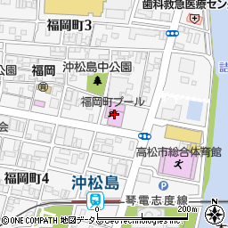 高松市福岡町プール周辺の地図