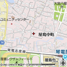 香川県高松市屋島中町543-2周辺の地図