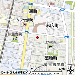 香川県高松市築地町1-3周辺の地図