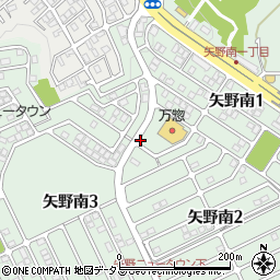 矢野ニュータウン入口周辺の地図