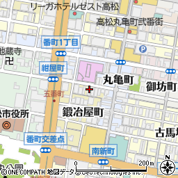 韓国酒場　ハッシュタグ　高松本店周辺の地図