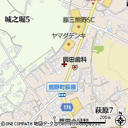 セブンイレブン熊野町萩原８丁目店周辺の地図