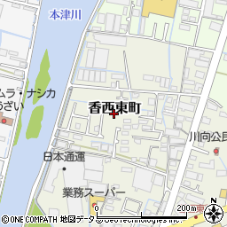 香川県高松市香西東町周辺の地図