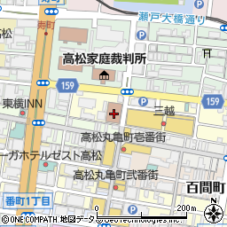 高松中央郵便局周辺の地図