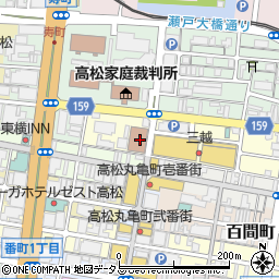 高松中央郵便局配達周辺の地図