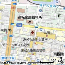 高松中央郵便局　荷物集荷周辺の地図