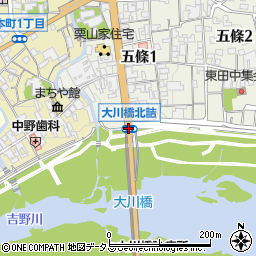 大川橋北詰周辺の地図
