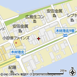 広島県廿日市市木材港北6周辺の地図