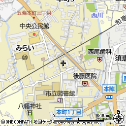奈良県五條市本町周辺の地図