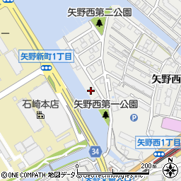 園杭かき作業場周辺の地図