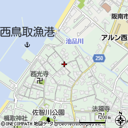 大阪府阪南市鳥取1145周辺の地図
