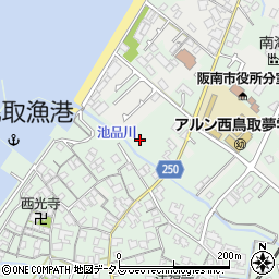 大阪府阪南市鳥取100周辺の地図