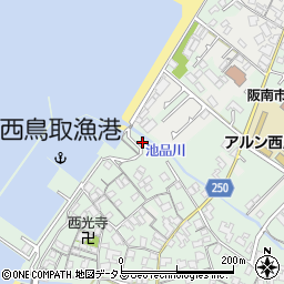 大阪府阪南市鳥取94周辺の地図