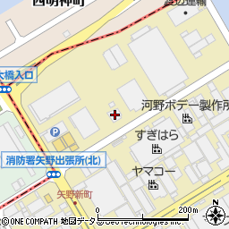 矢野オークションセンター周辺の地図
