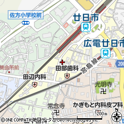 広島県廿日市市駅前周辺の地図