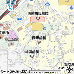 大阪府阪南市下出64周辺の地図