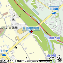 男里川橋南詰周辺の地図