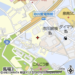 大阪府泉南市馬場周辺の地図