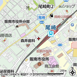 尾崎駅前サイクル周辺の地図