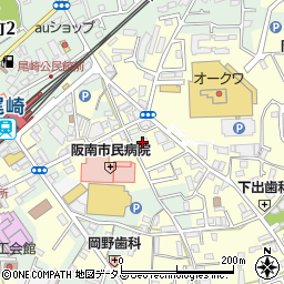 大阪府阪南市下出104周辺の地図