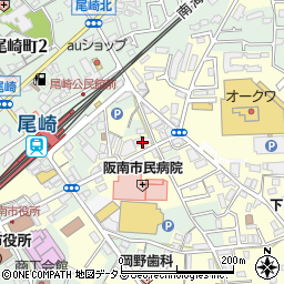 パリス美容室　尾崎店周辺の地図