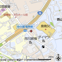 大阪府泉南市樽井周辺の地図