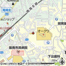 大阪府阪南市下出165周辺の地図